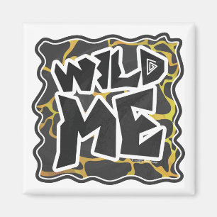 Giraffe Black and Gult Print Magnet