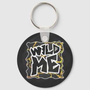 Giraffe Black and Gult Print Nyckelring