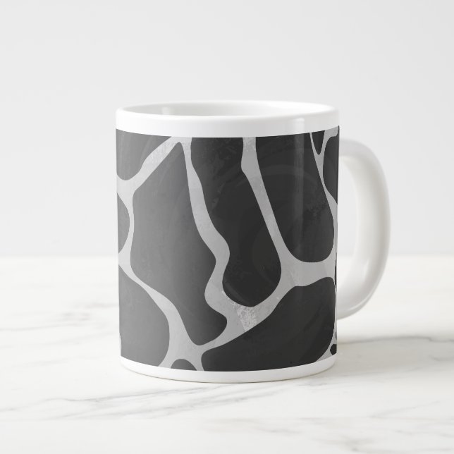 Giraffe Black and Light Grått Print Jumbo Mugg (Framsida höger)