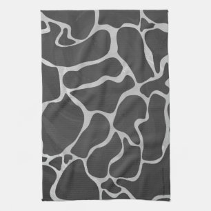 Giraffe Black and Light Grått Print Kökshandduk