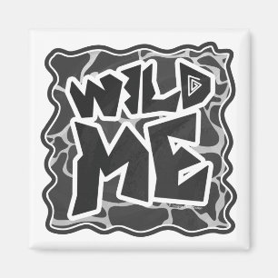 Giraffe Black and Light Grått Print Magnet