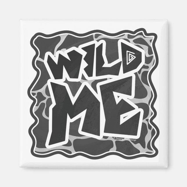 Giraffe Black and Light Grått Print Magnet (Framsidan)