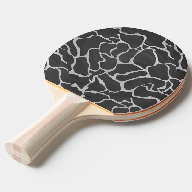 Giraffe Black and Light Grått Print Pingisracket (Frontvinkel)