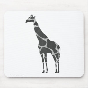 Giraffe Black och Grått Silhoutte Musmatta