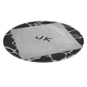 Giraffe Black och Light Grått Monogram
