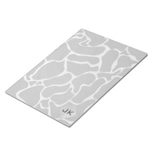 Giraffe Black och Light Grått Monogram Anteckningsblock