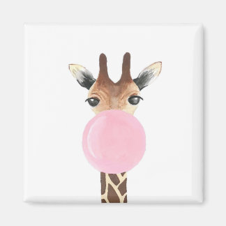 Giraffe blåsande bubblegum magnet