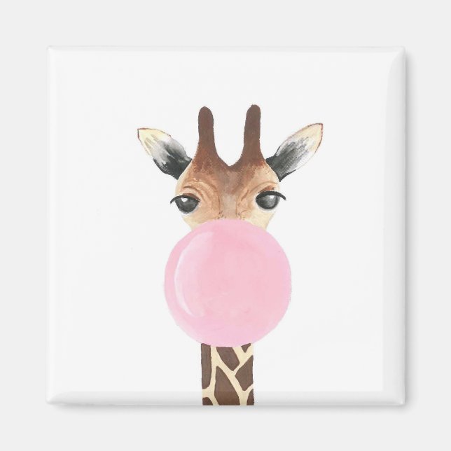 Giraffe blåsande bubblegum magnet (Framsidan)