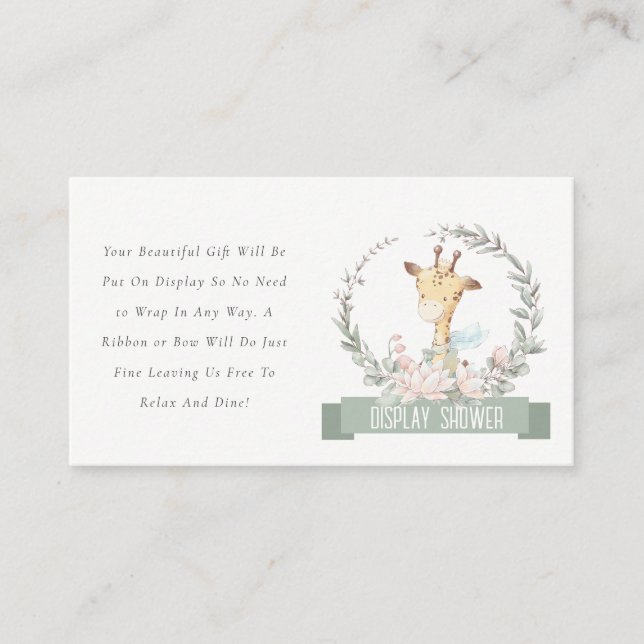 Giraffe Blommigt Visning av andedräkt Babykläder Tilläggskort (Framsida)