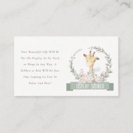 Giraffe Blommigt Visning av andedräkt Babykläder Tilläggskort