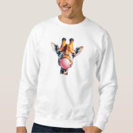 Giraffe Blowing Bubble Gumm Skriv ut Lång Ärmad Tröja