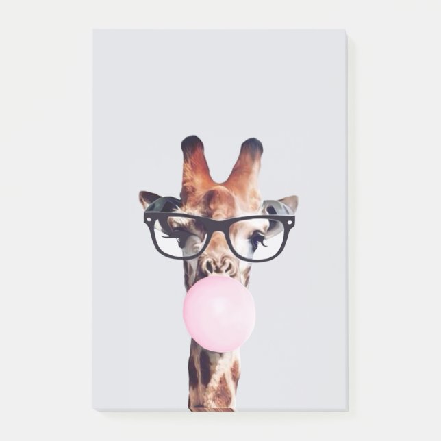 Giraffe Blowing Bubble tum Post-it Block (Framsida)