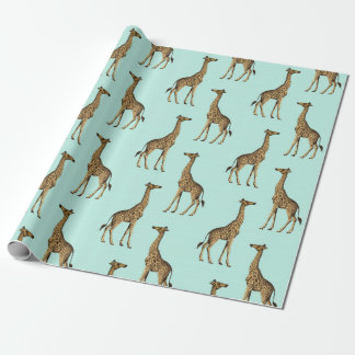 Giraffe Blue och Golden Presentpapper