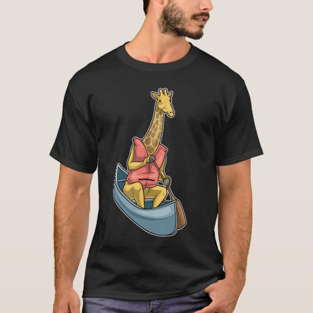 Giraffe Boat Paddle T Shirt (Framsida)