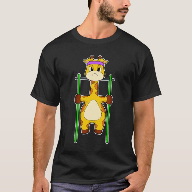 Giraffe Bodybuild der Drups Bodybuilding T Shirt (Framsida)