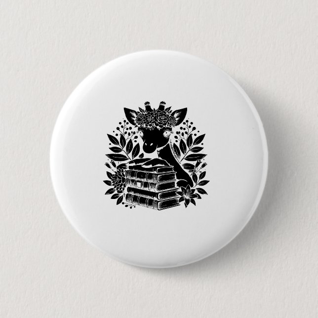 Giraffe Bokar Bookworm Bibliotek Bok Reading Bibli Knapp (Framsida)