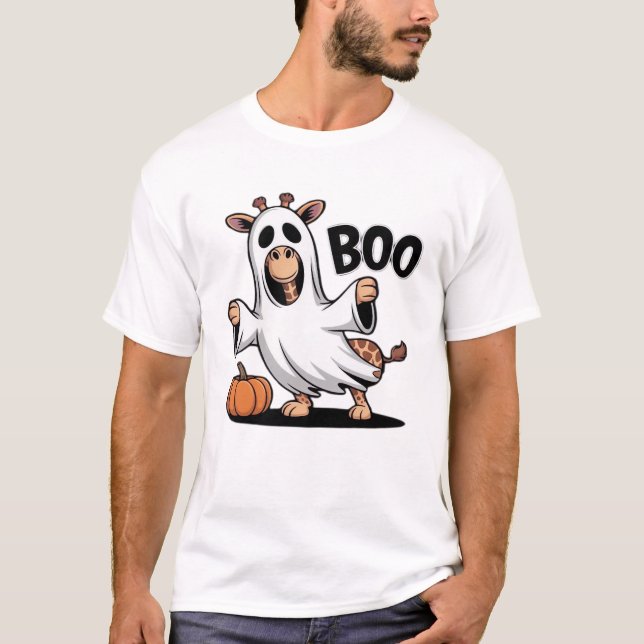 Giraffe Boo Halloween Classic T-Shirt_2 T Shirt (Framsida)