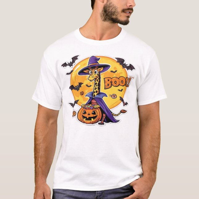 Giraffe Boo Halloween Classic T-Shirt_7 T Shirt (Framsida)