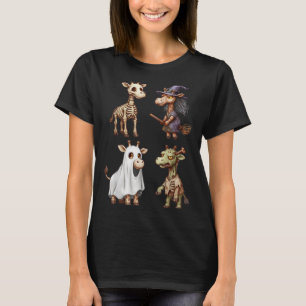 Giraffe Boo Zombie Witch Halloween Costume Women T Shirt