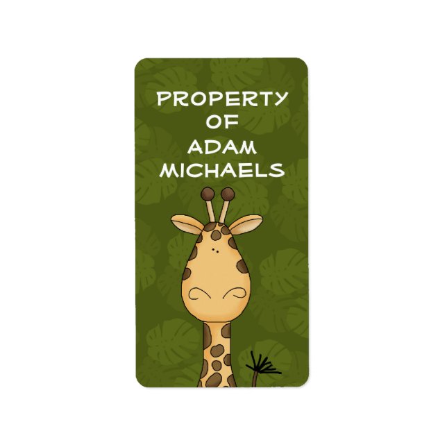 Giraffe Bookplate-etikett Adressetikett (Framsidan)