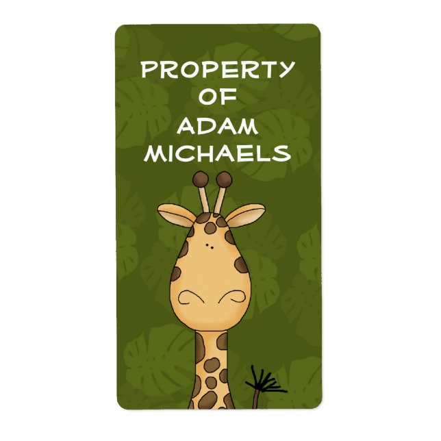 Giraffe Bookplate-etikett Fraktsedel (Framsidan)