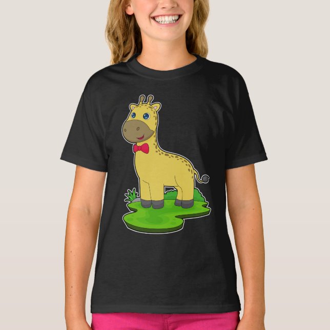 Giraffe Bow tie T Shirt (Framsida)