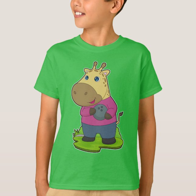 Giraffe Bowling Bowling ball T Shirt (Framsida)