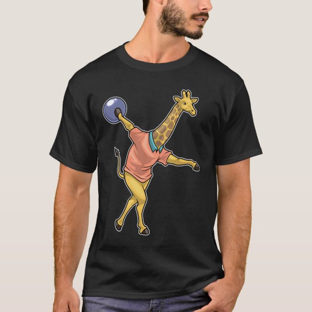 Giraffe Bowling Bowling ball T Shirt (Framsida)