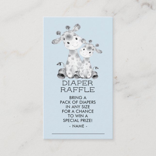 Giraffe Boys Baby Shower Raffle Biljett Tilläggskort (Framsida)