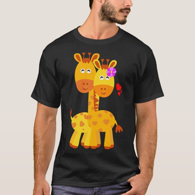 Giraffe Bröllop-årsdagen Förlovning Classic T-S T Shirt (Framsida)