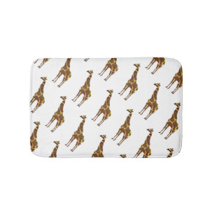 Giraffe Brown och Gult Silhouette Badrumsmatta