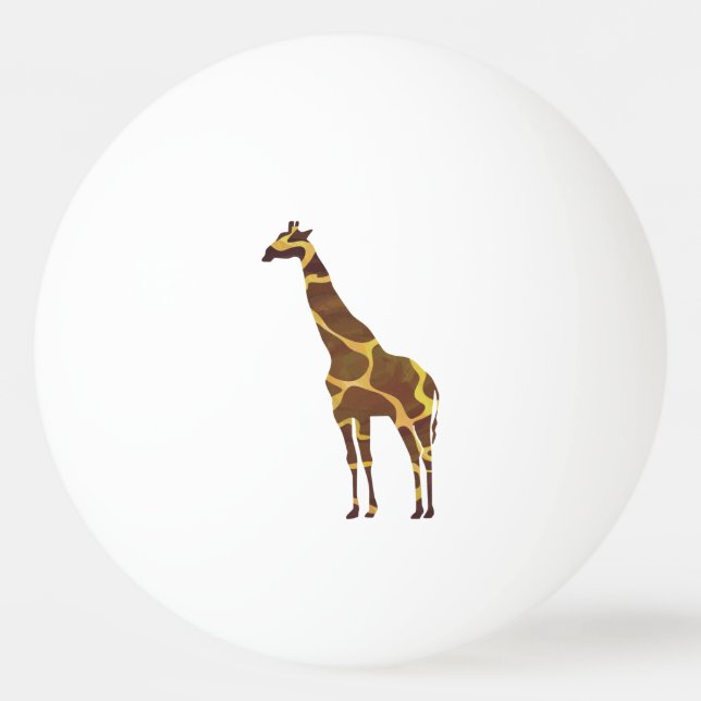 Giraffe Brown och Gult Silhouette Pingisboll (Baksidan)