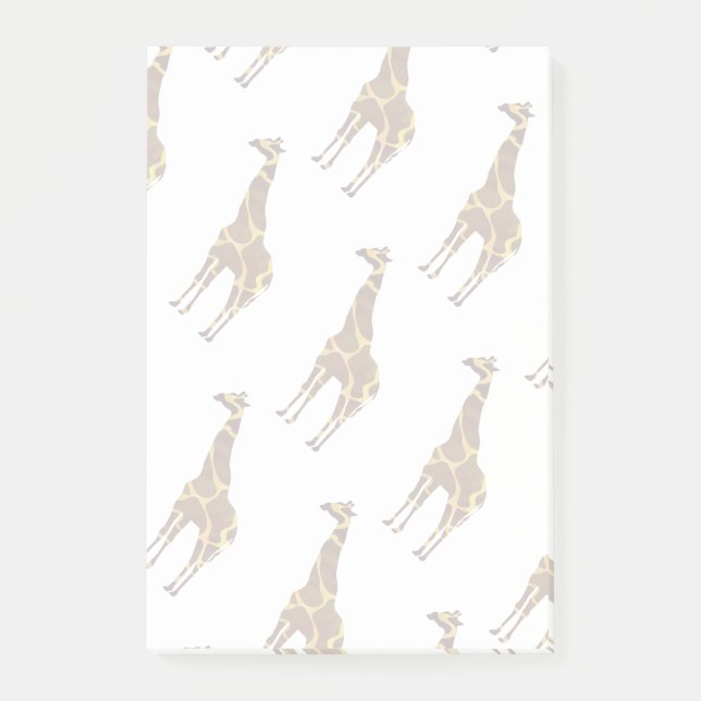 Giraffe Brown och Gult Silhouette Post-it Block (Framsida)