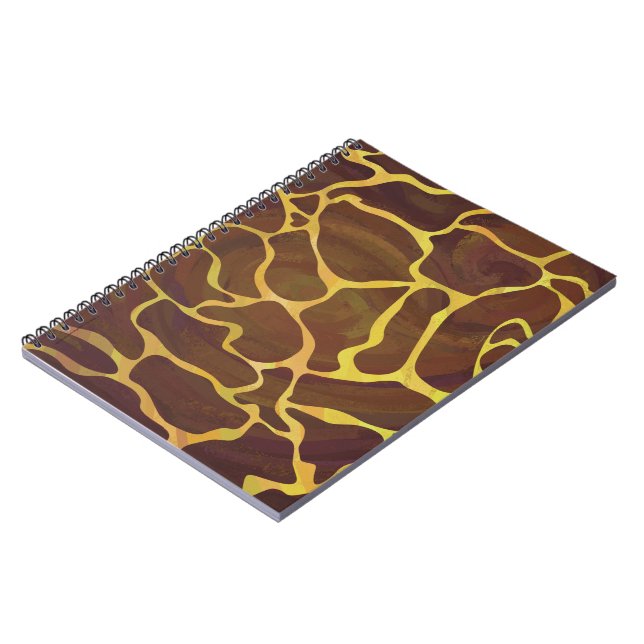 Giraffe Brown och Gult Skriv ut Anteckningsbok Med Spiral (Vänstra Sidan)