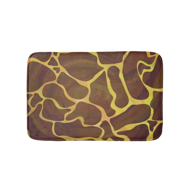 Giraffe Brown och Gult Skriv ut Badrumsmatta (Framsidan)
