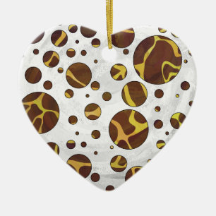 Giraffe Brown och Gult Skriv ut Julgransprydnad Keramik