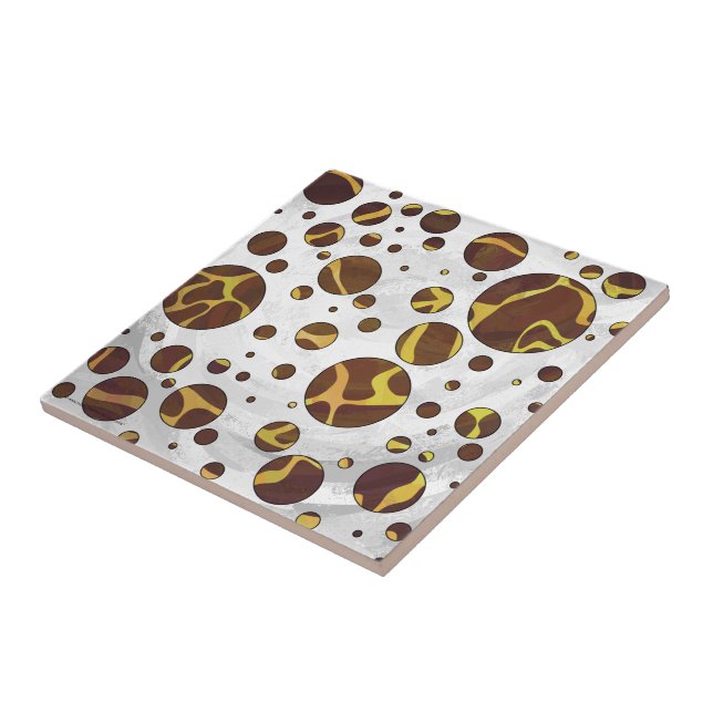 Giraffe Brown och Gult Skriv ut Kakelplatta (Sidan)