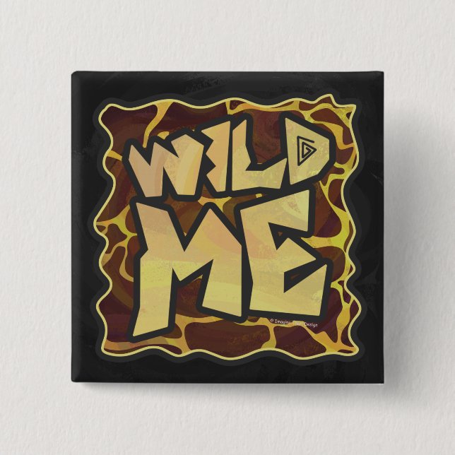 Giraffe Brown och Gult Skriv ut Knapp (Framsida)