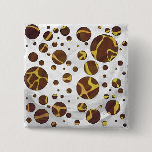 Giraffe Brown och Gult Skriv ut Knapp