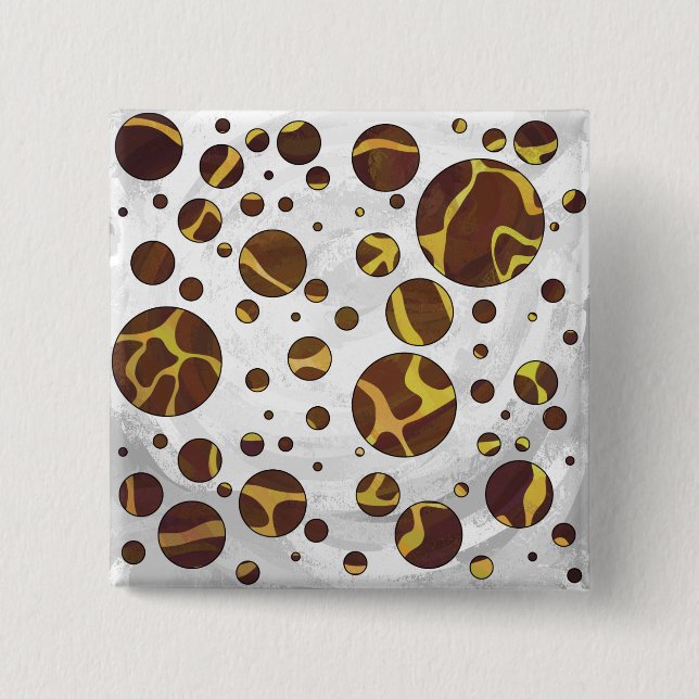Giraffe Brown och Gult Skriv ut Knapp (Framsida)
