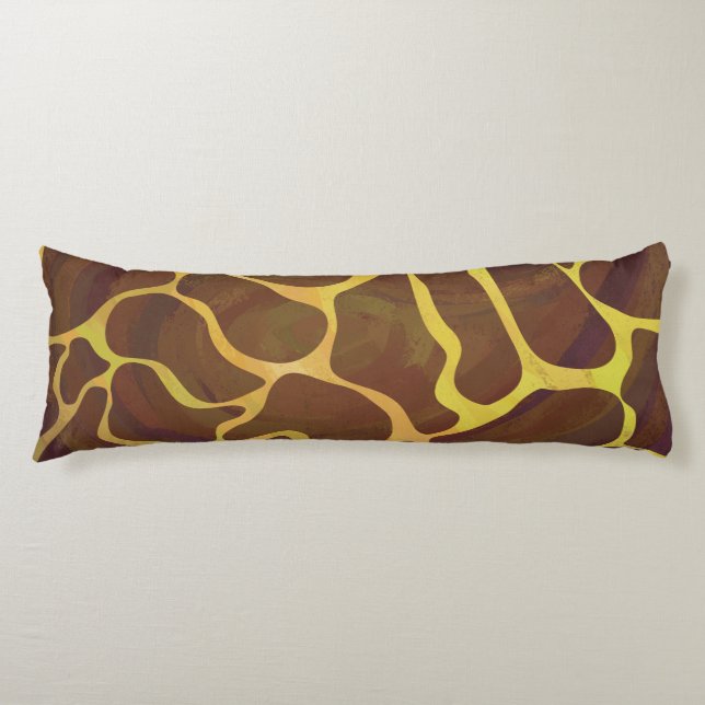 Giraffe Brown och Gult Skriv ut Kroppskudde (Framsidan)