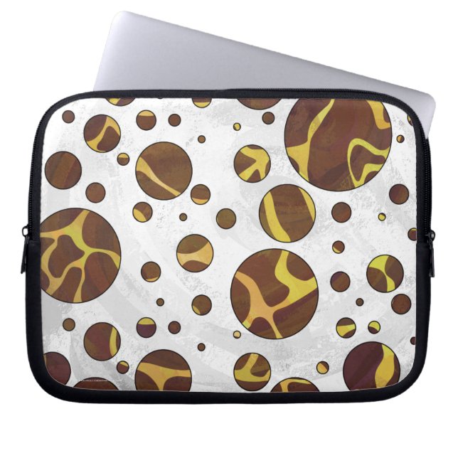 Giraffe Brown och Gult Skriv ut Laptop Fodral (Framsidan)