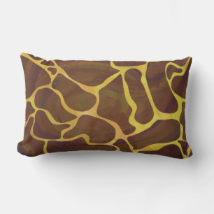 Giraffe Brown och Gult Skriv ut Lumbarkudde