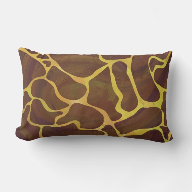 Giraffe Brown och Gult Skriv ut Lumbarkudde (Framsida)