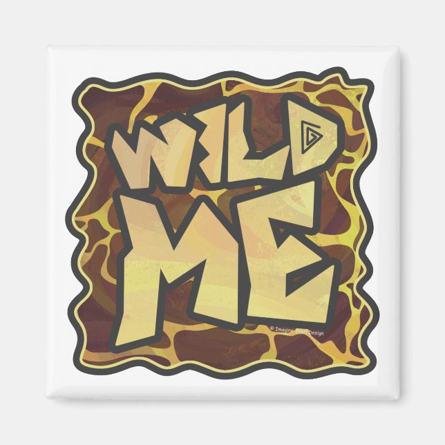 Giraffe Brown och Gult Skriv ut Magnet (Framsidan)