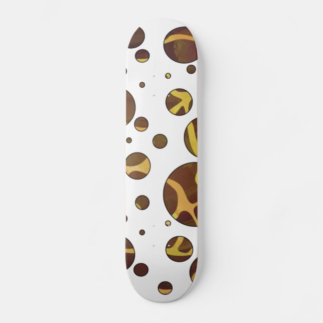 Giraffe Brown och Gult Skriv ut Mini Skateboard Bräda 18,7 Cm (Framsida)