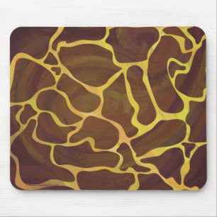 Giraffe Brown och Gult Skriv ut Musmatta