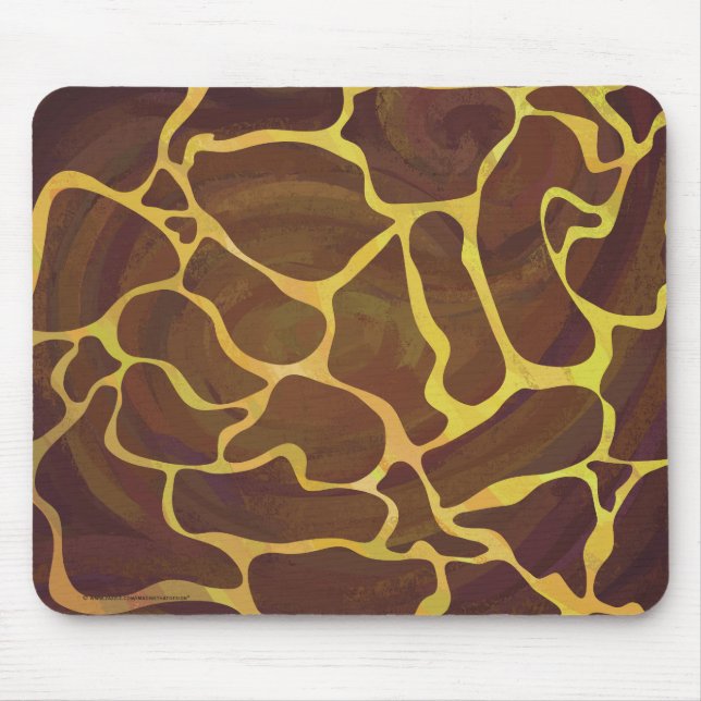 Giraffe Brown och Gult Skriv ut Musmatta (Framsidan)