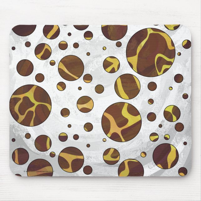 Giraffe Brown och Gult Skriv ut Musmatta (Framsidan)
