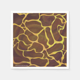Giraffe Brown och Gult Skriv ut Pappersservett